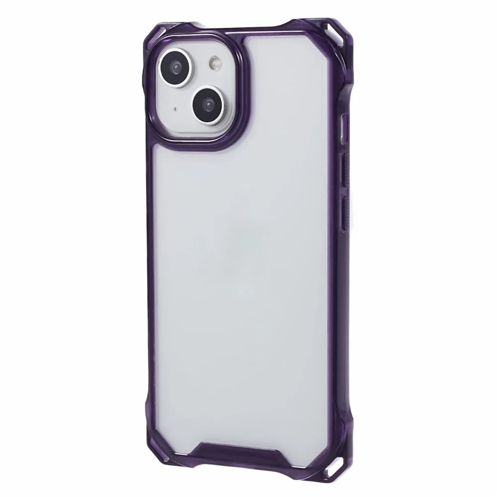 TPU+Acrylic Phone Cover for iPhone 15 Case Anti-Drop Shockproof Slim Phone Shell - Transparent Purple - 1