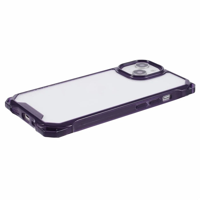 TPU+Acrylic Phone Cover for iPhone 15 Case Anti-Drop Shockproof Slim Phone Shell - Transparent Purple - 4