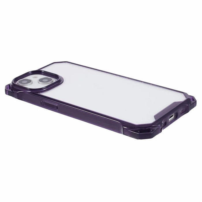 TPU+Acrylic Phone Cover for iPhone 15 Case Anti-Drop Shockproof Slim Phone Shell - Transparent Purple - 5