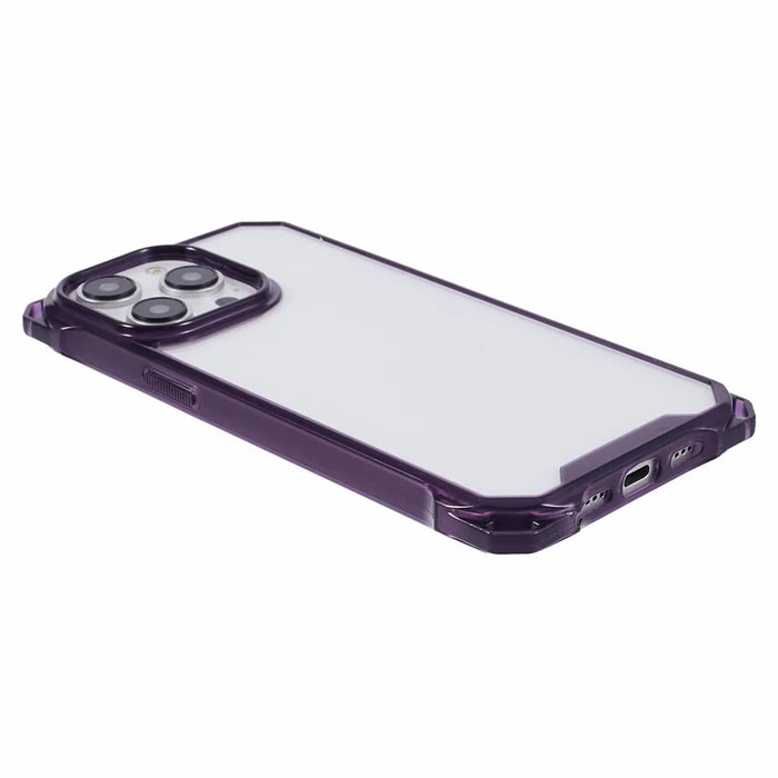 For iPhone 14 Pro Clear Phone Case TPU+Acrylic Anti-Scratch Cover - Transparent Purple - 5