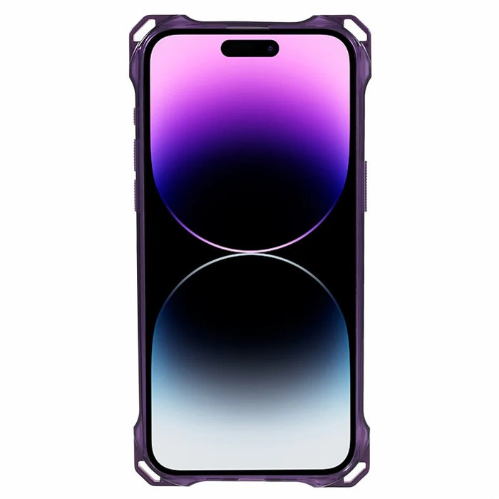For iPhone 14 Pro Max Phone Case Reinforced Corner Protective Cover (Big Rear Lens Hole) - Transparent Purple - 2