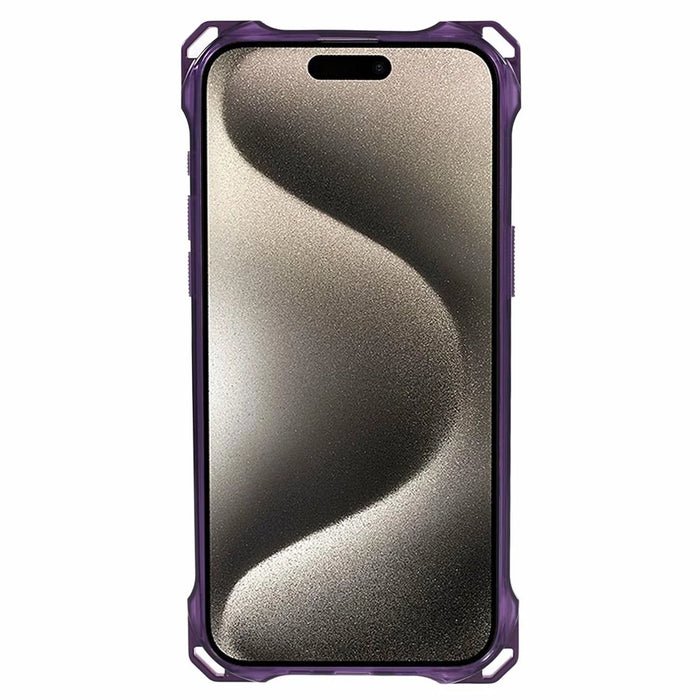 For iPhone 15 Pro Protective Case Reinforced Corner Clear Phone Cover - Transparent Purple - 2