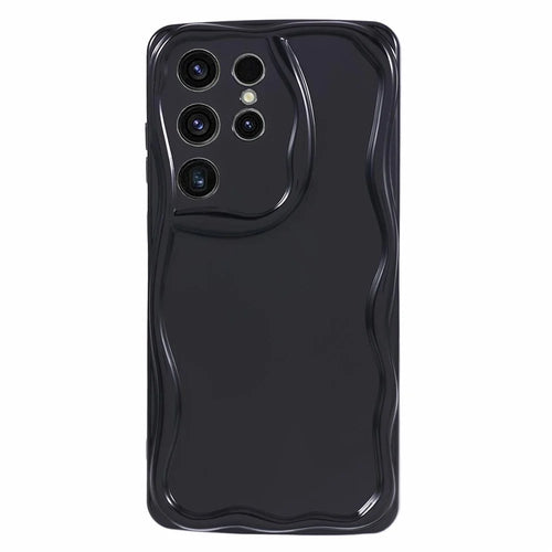 YX Series For Samsung Galaxy S21 Ultra 5G TPU Case Wave Shape Phone Cover (Precise Cutout) - Black - 1