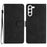For Samsung Galaxy S24 Case Anti-Scratch Phone Shell Imprinted Leather Wallet Stand Cover - Black - 1