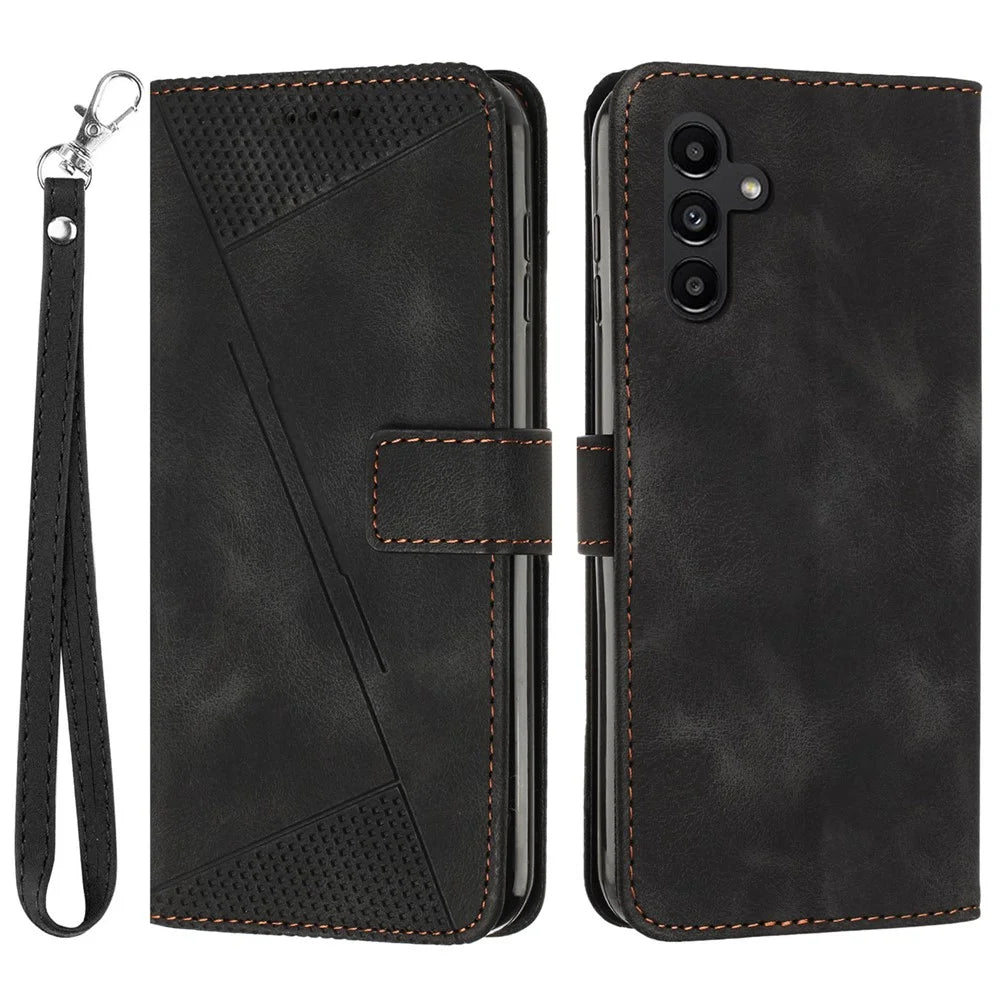 For Samsung Galaxy A15 4G Case Anti-drop PU Leather Wallet Cover - Black - 1