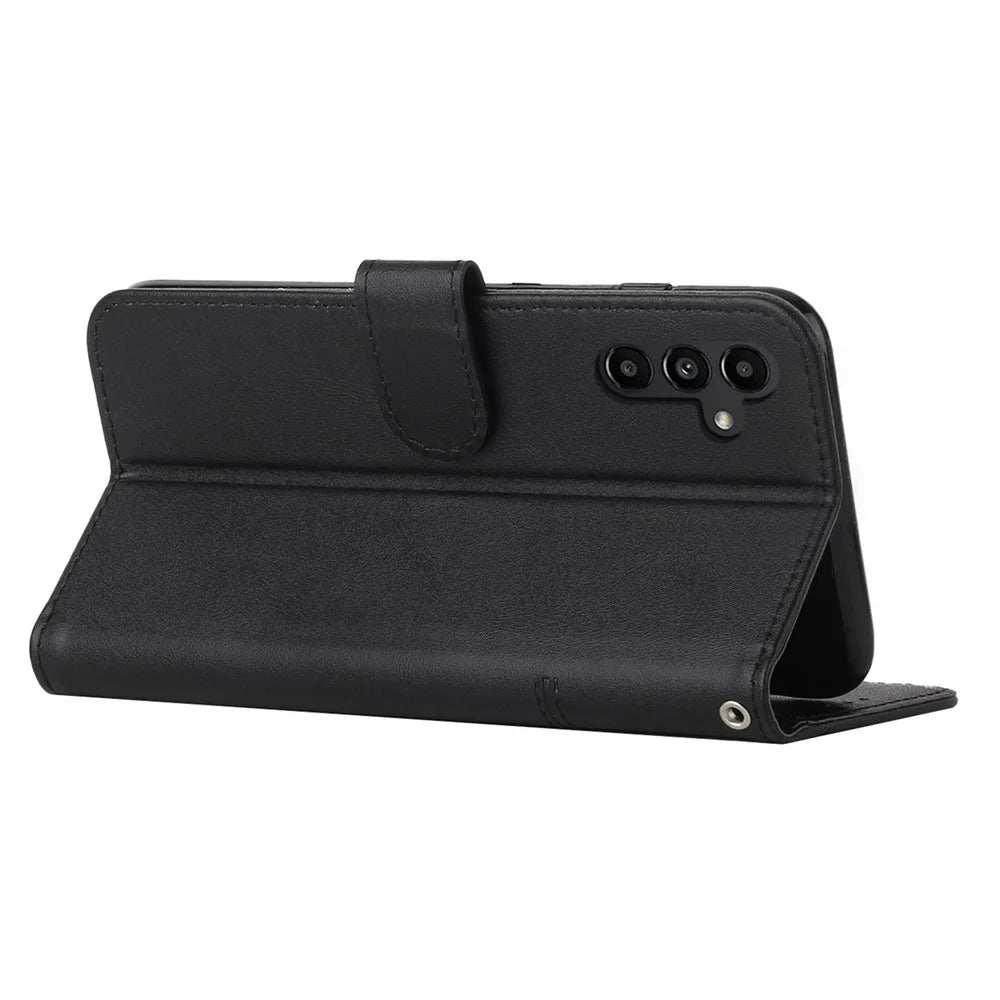 For Samsung Galaxy A05s 4G Case PU Leather Protective Phone Cover - Black - 2