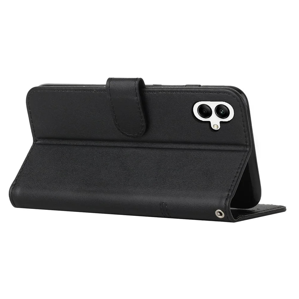 For Samsung Galaxy A05 4G Leather Case Magnetic Clasp Wallet Flip Phone Cover - Black - 2