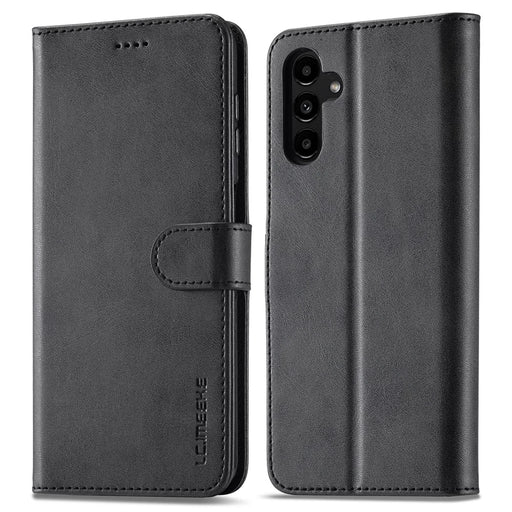 LC.IMEEKE For Samsung Galaxy A15 5G / A15 4G Case Anti-Drop Leather Wallet Phone Cover - Black - 1