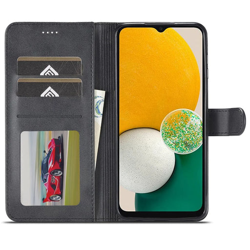 LC.IMEEKE For Samsung Galaxy A15 5G / A15 4G Case Anti-Drop Leather Wallet Phone Cover - Black - 2