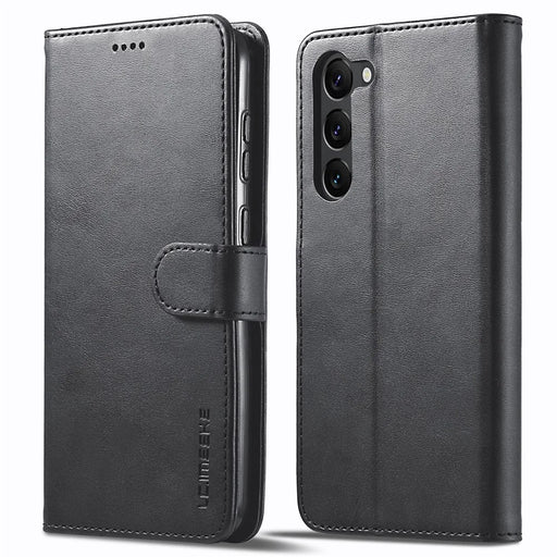 LC.IMEEKE For Samsung Galaxy S24 Case Anti-drop Leather Wallet Phone Cover - Black - 1