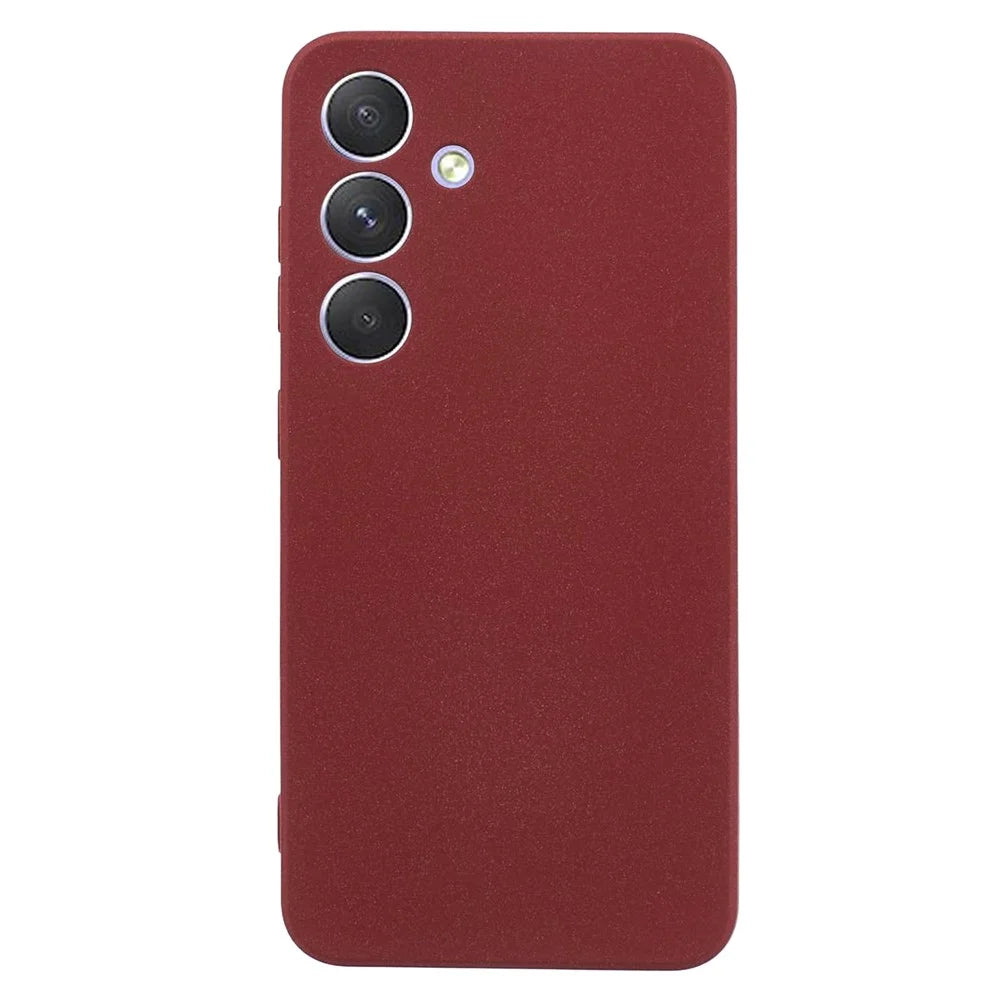 For Samsung Galaxy S24 Phone Case TPU Double-Sided Matte Cover - Wine Red - 1