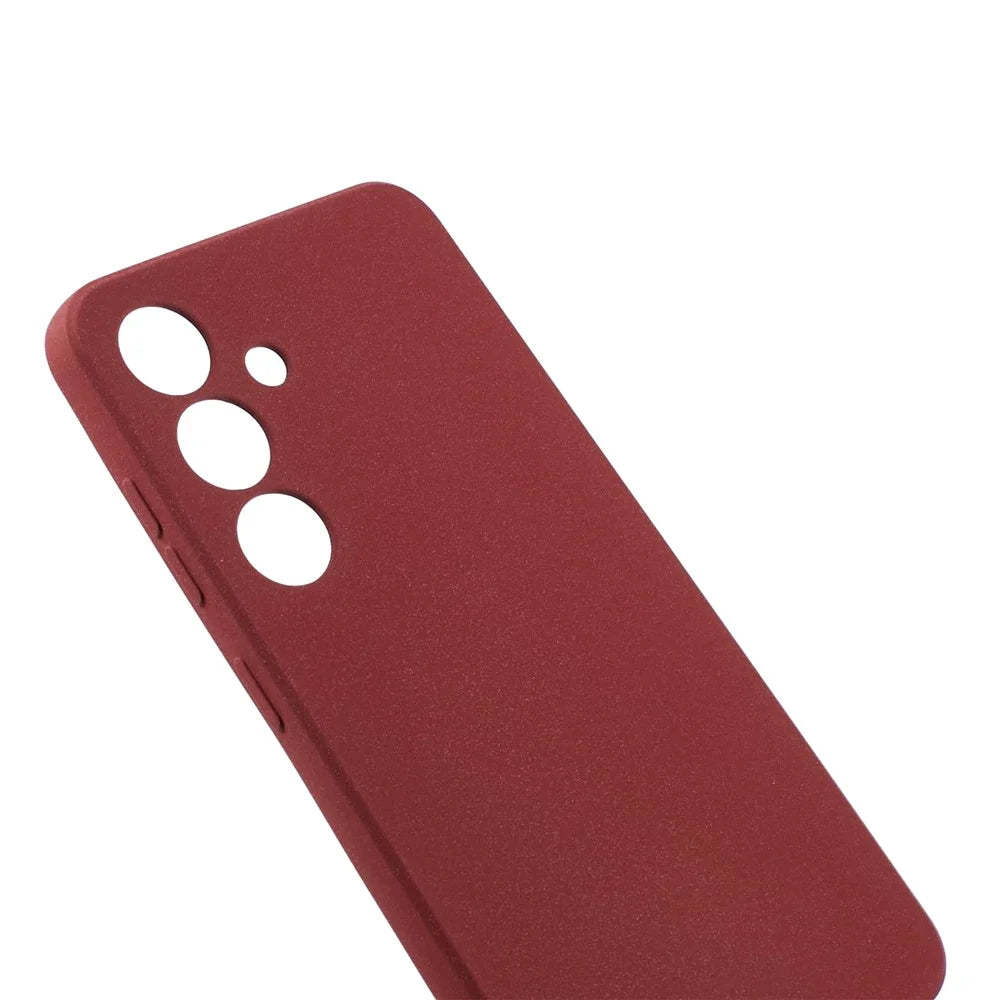 For Samsung Galaxy S24 Phone Case TPU Double-Sided Matte Cover - Wine Red - 4