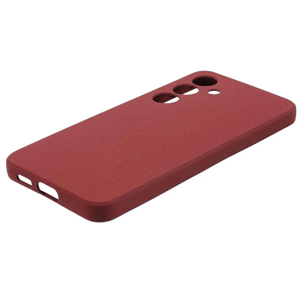 For Samsung Galaxy S24 Phone Case TPU Double-Sided Matte Cover - Wine Red - 5