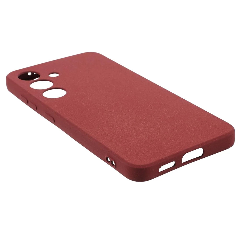 For Samsung Galaxy S24 Phone Case TPU Double-Sided Matte Cover - Wine Red - 6