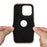 DENIOR For iPhone 14 Pro Max Case PC+TPU+Genuine Cow Leather Electroplating Phone Cover - Black - 3
