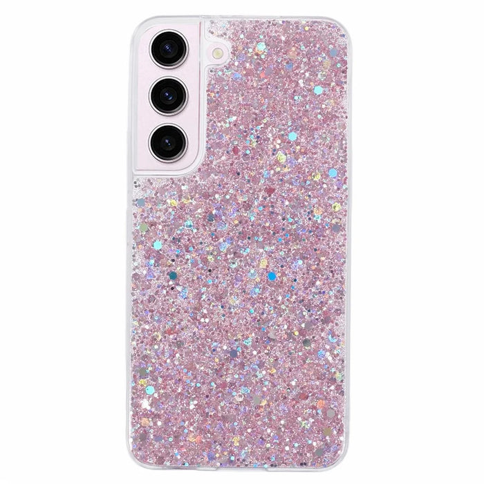 For Samsung Galaxy S22 5G Glitter Case Shiny Sparkle TPU Phone Cover - Pink - 1