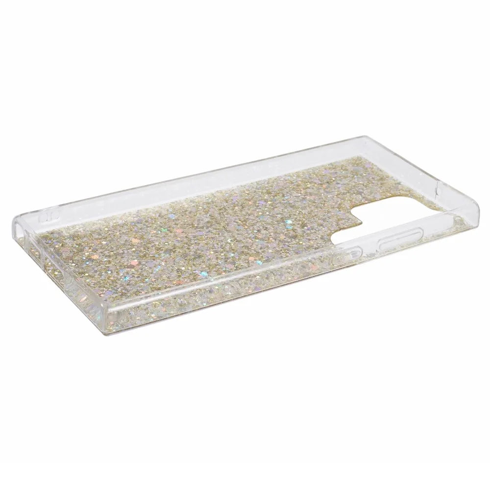 For Samsung Galaxy S23 Ultra Case TPU Glitter Sparkle Phone Cover - Gold - 4