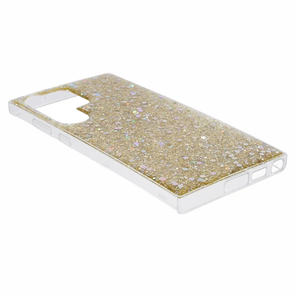 For Samsung Galaxy S23 Ultra Case TPU Glitter Sparkle Phone Cover - Gold - 5