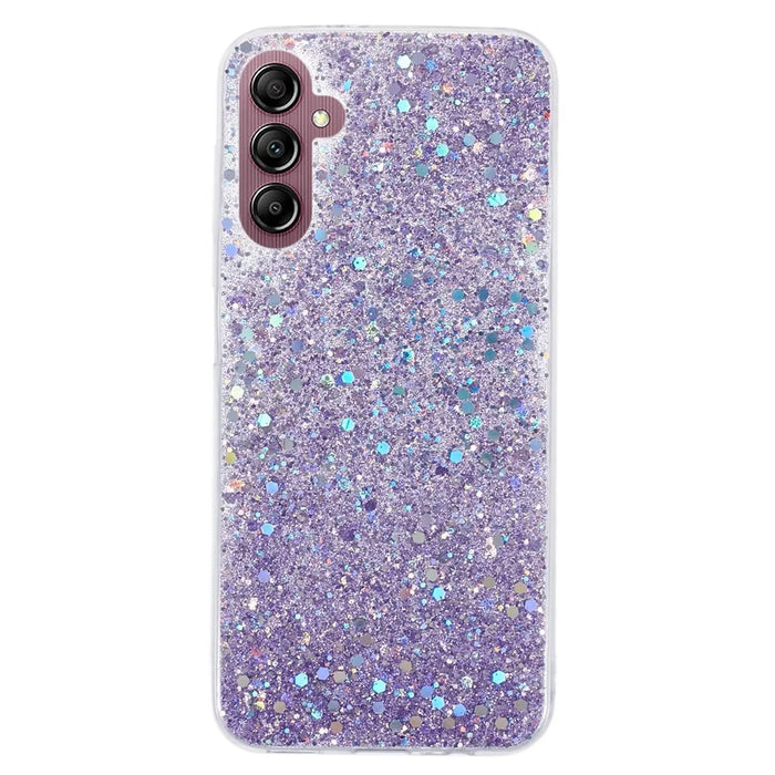 For Samsung Galaxy A14 5G / A14 4G TPU Case Bling Glitter Sequins Phone Cover - Purple - 1