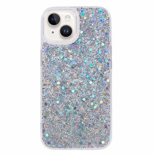 For iPhone 14 Case Glitter Soft TPU Smartphone Cover - Silver - 1
