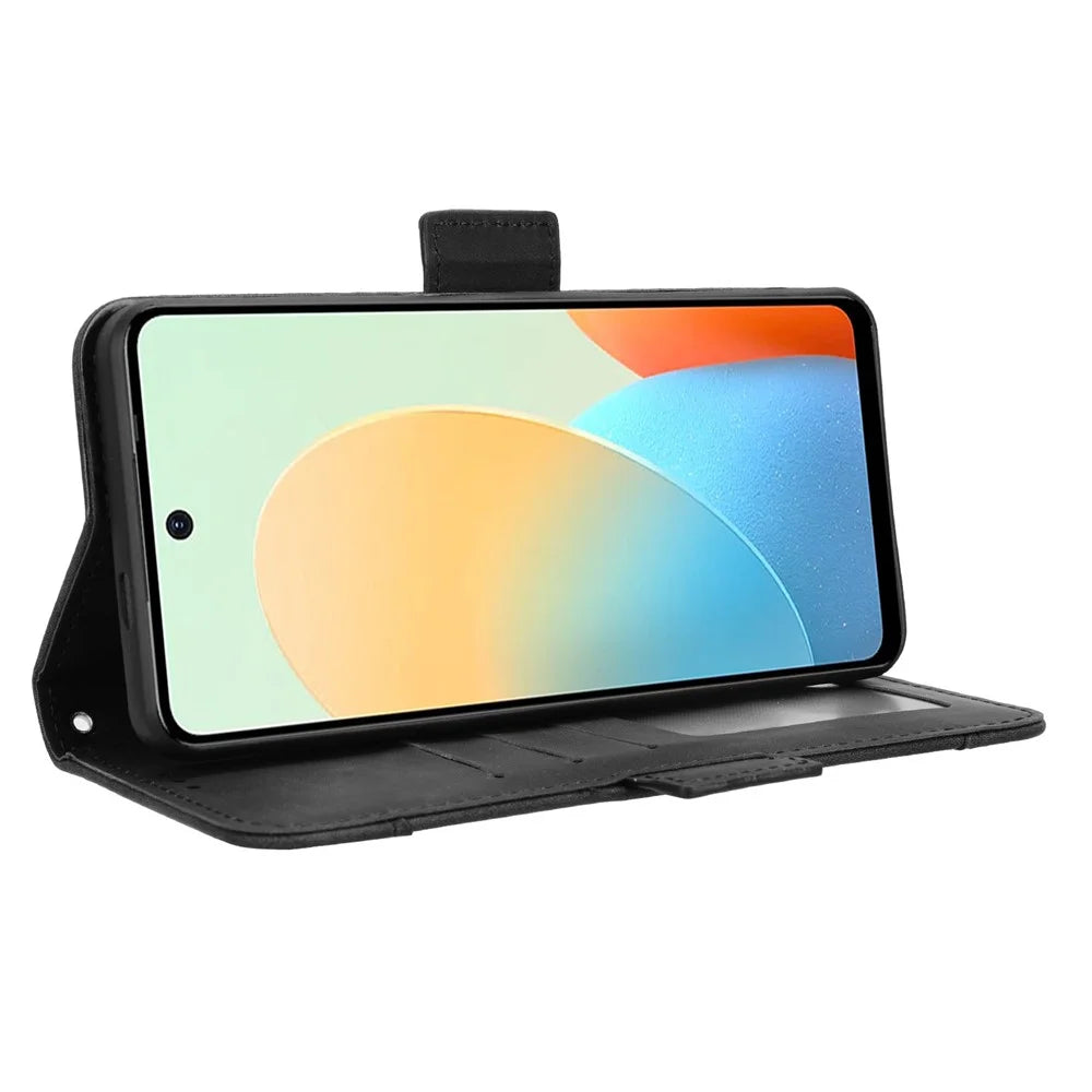 For TECNO Spark Go 2024 4G BG6 / Spark 20C BG7 / Pop 8 Leather Case Wallet Stand Phone Cover - Black - 4