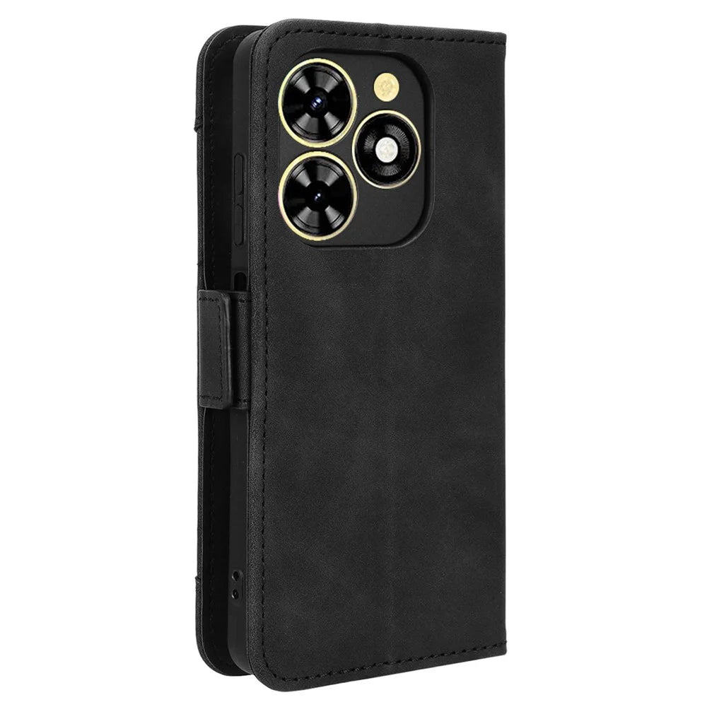 For TECNO Spark Go 2024 4G BG6 / Spark 20C BG7 / Pop 8 Leather Case Wallet Stand Phone Cover - Black - 7