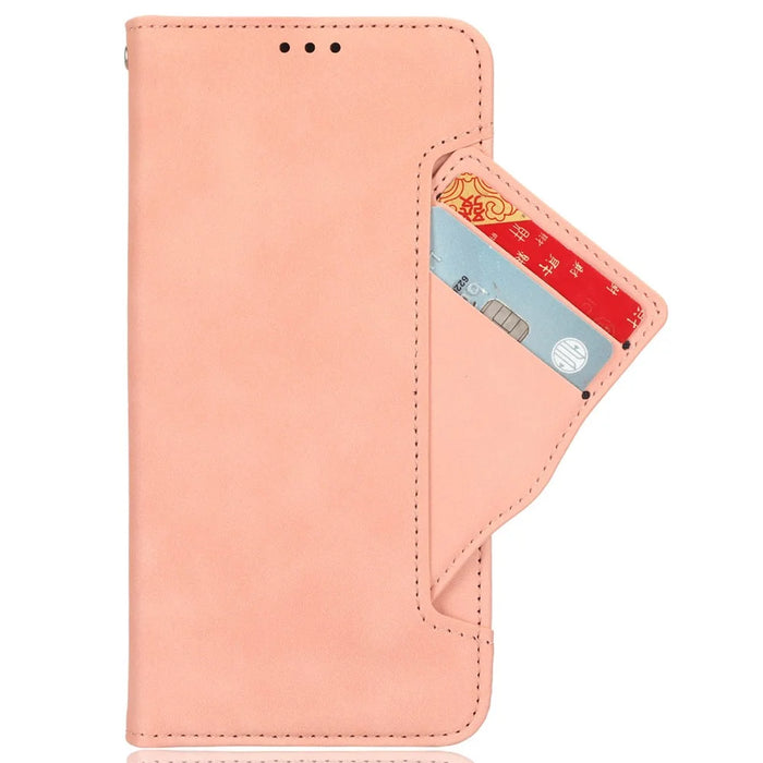 For Samsung Galaxy A15 5G Case Multiple Card Holder Stand Phone Leather Cover - Pink - 2