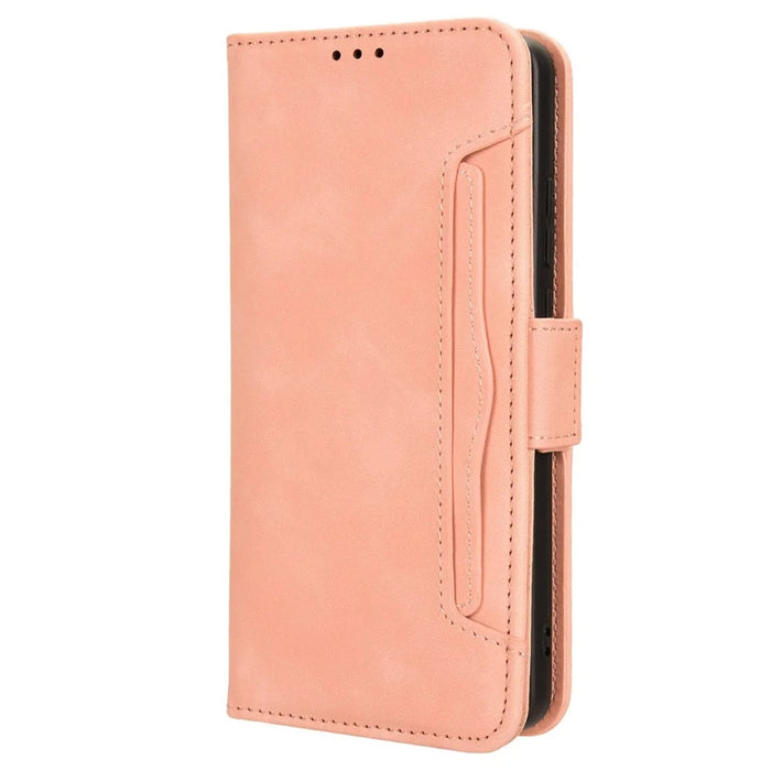 For Samsung Galaxy A15 5G Case Multiple Card Holder Stand Phone Leather Cover - Pink - 6