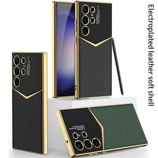 GKK Cell Phone Cases for Samsung Galaxy S24 Ultra , PU Leather+PC+TPU Electroplating Cover - Black - 2