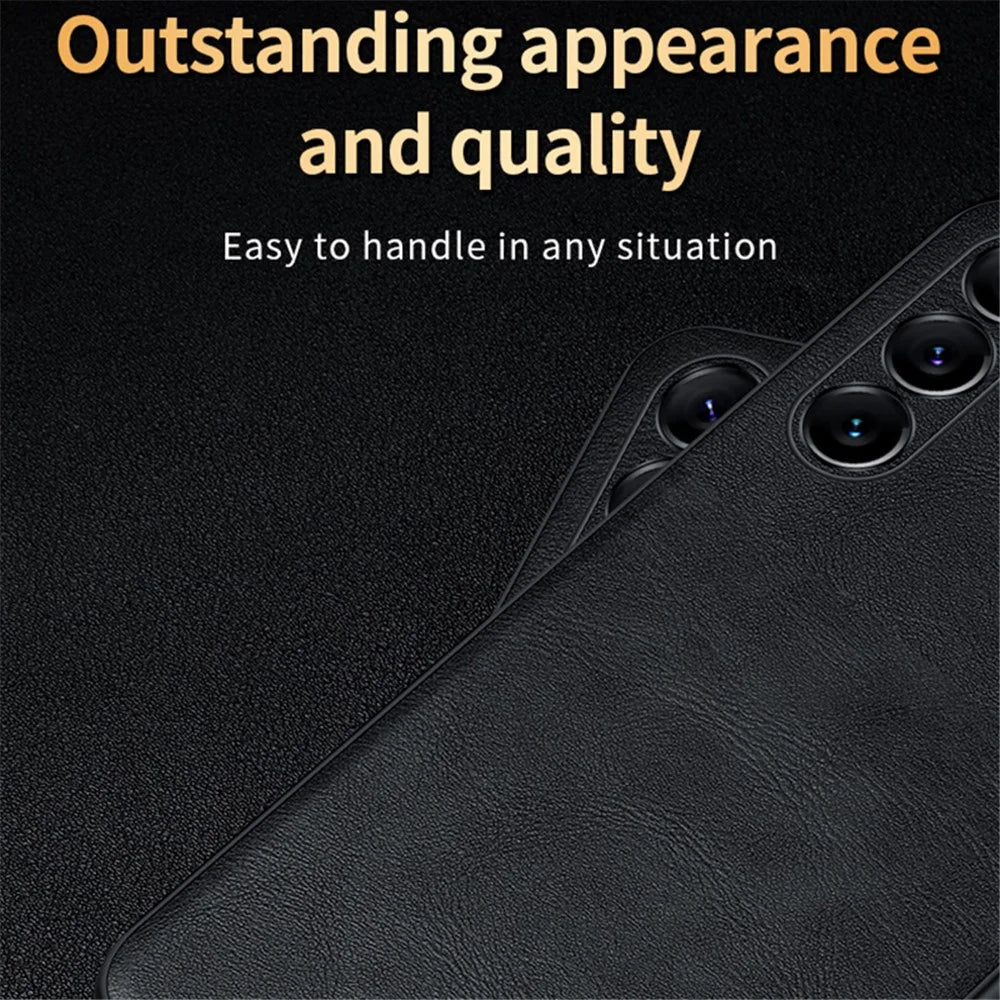 SULADA For Samsung Galaxy S24 Cell Phone Cases PU Leather+TPU+PC Back Cover - Black - 5