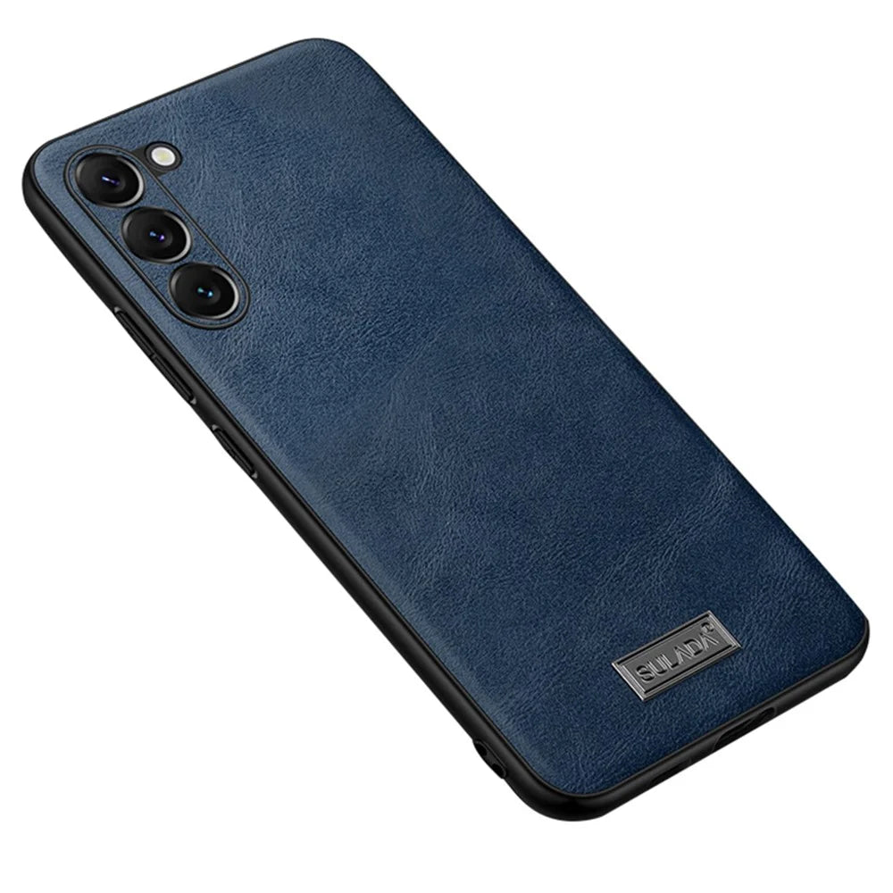 SULADA For Samsung Galaxy S24+ Cell Phone Cases PU Leather+TPU+PC Anti-drop Cover - Blue - 1