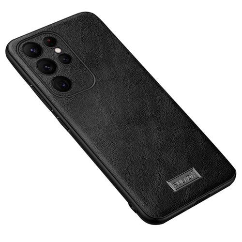 SULADA Cell Phone Cases for Samsung Galaxy S24 Ultra PU Leather+TPU+PC Cover - Black - 1