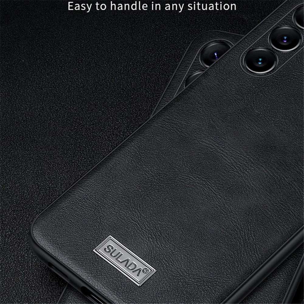 SULADA Cell Phone Cases for Samsung Galaxy S24 Ultra PU Leather+TPU+PC Cover - Black - 4