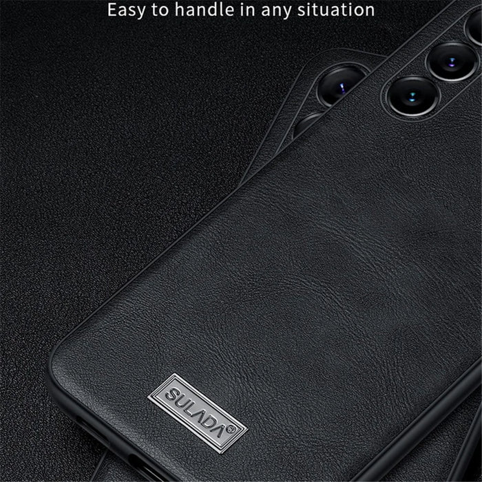 SULADA Cell Phone Cases for Samsung Galaxy S24 Ultra PU Leather+TPU+PC Cover - Black - 4