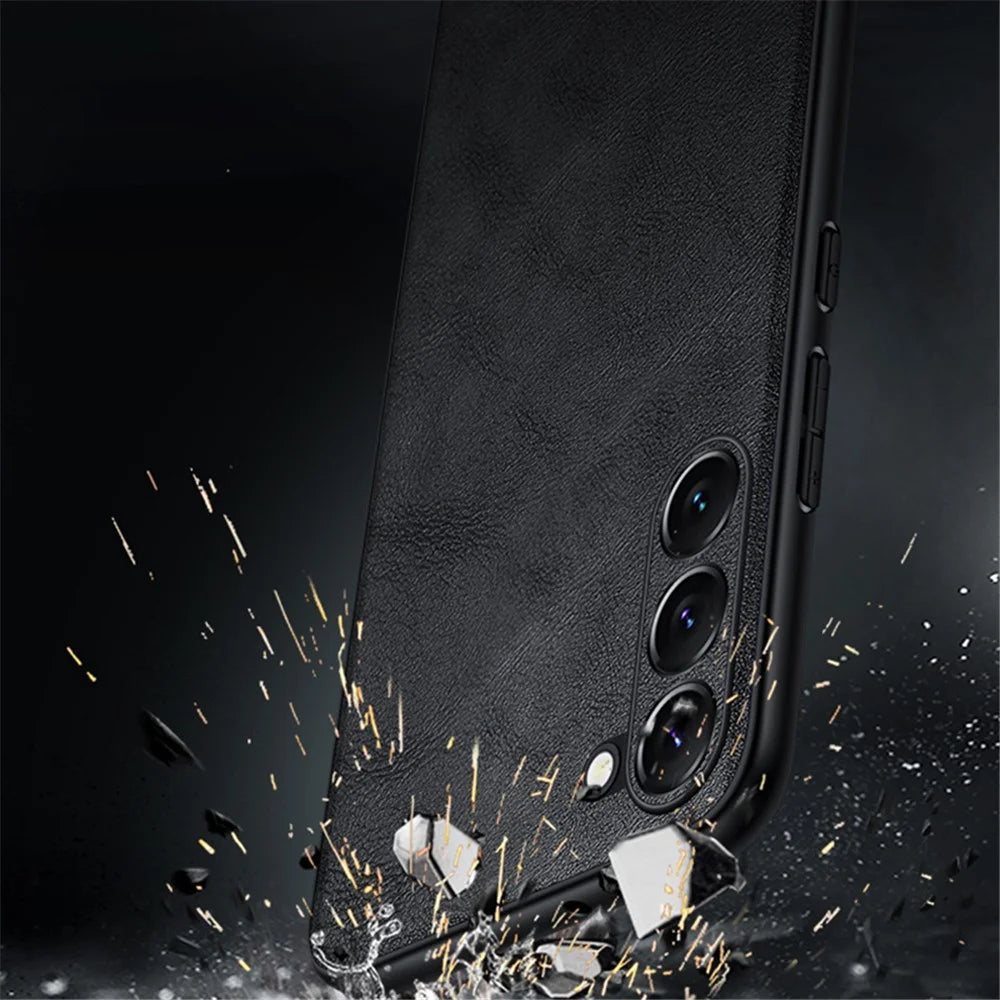 SULADA Cell Phone Cases for Samsung Galaxy S24 Ultra PU Leather+TPU+PC Cover - Black - 5