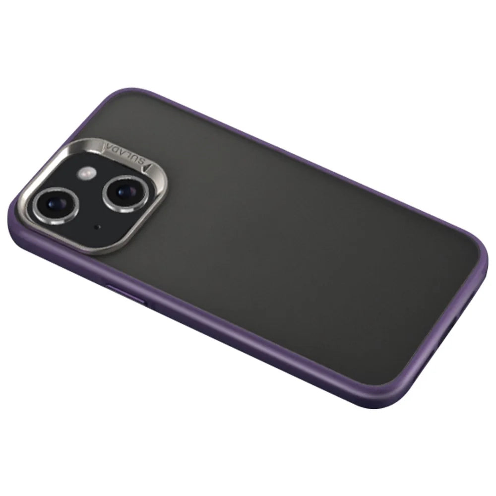 SULADA For iPhone 15 Case PC+TPU Matte Skin-touch Phone Cover - Purple - 1