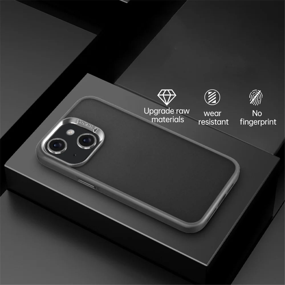 SULADA For iPhone 15 Plus Case PC+TPU Skin-touch Cell Phone Shell - Grey - 2