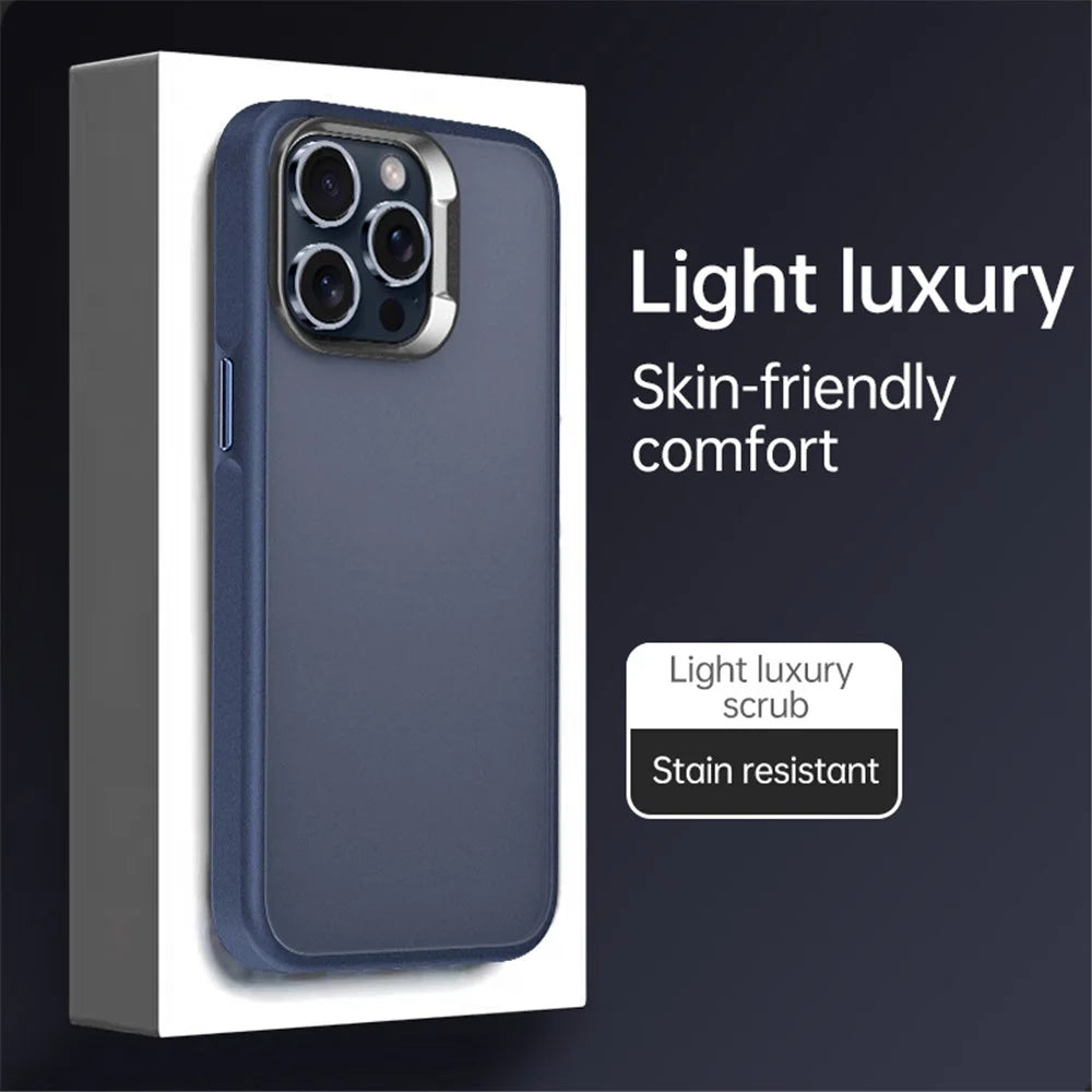 SULADA For iPhone 15 Pro Max Case PC+TPU Shockproof Matte Phone Protector - Blue - 7