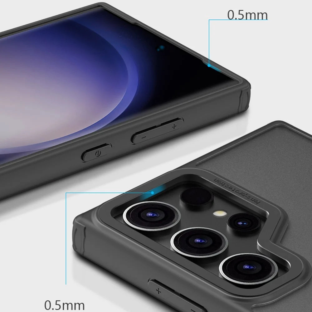 X-LEVEL For Samsung Galaxy S24 Ultra Case Drop Protection PC+TPU Matte Cover - Black - 5