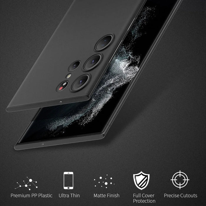 X-LEVEL For Samsung Galaxy S24 Ultra PP Phone Case Matte Finish Slim Cover - Black - 2