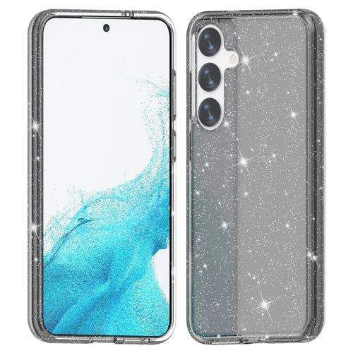 For Samsung Galaxy S24 Case Anti-scratch Sparkly Glitter Phone Cover - Black - 1