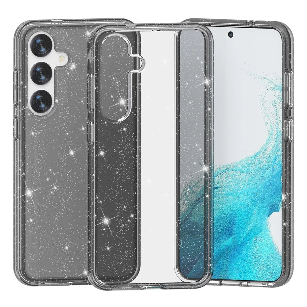 For Samsung Galaxy S24 Case Anti-scratch Sparkly Glitter Phone Cover - Black - 2