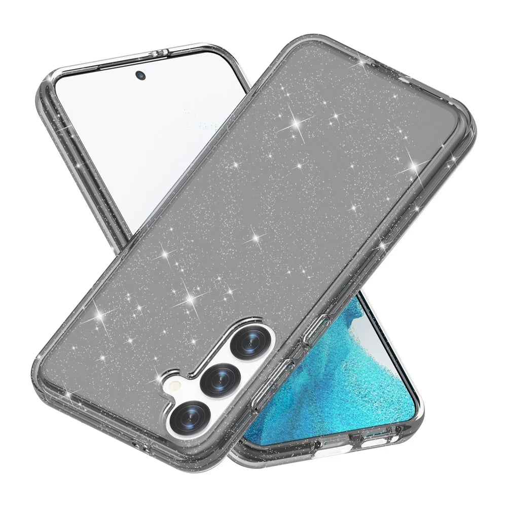 For Samsung Galaxy S24 Case Anti-scratch Sparkly Glitter Phone Cover - Black - 3