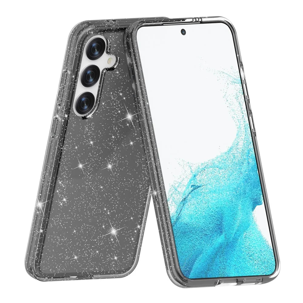 For Samsung Galaxy S24 Case Anti-scratch Sparkly Glitter Phone Cover - Black - 5