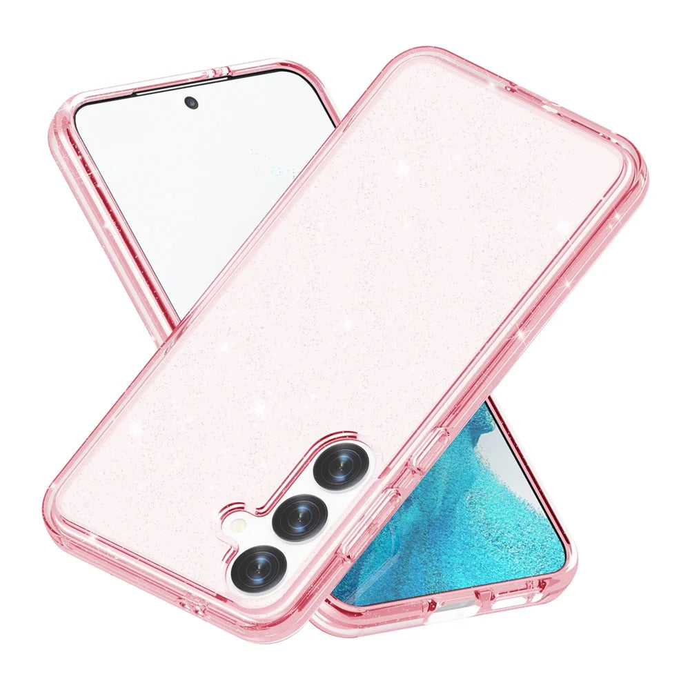 For Samsung Galaxy S24+ Case PC + TPU Shiny Glitter Phone Cover - Pink - 3