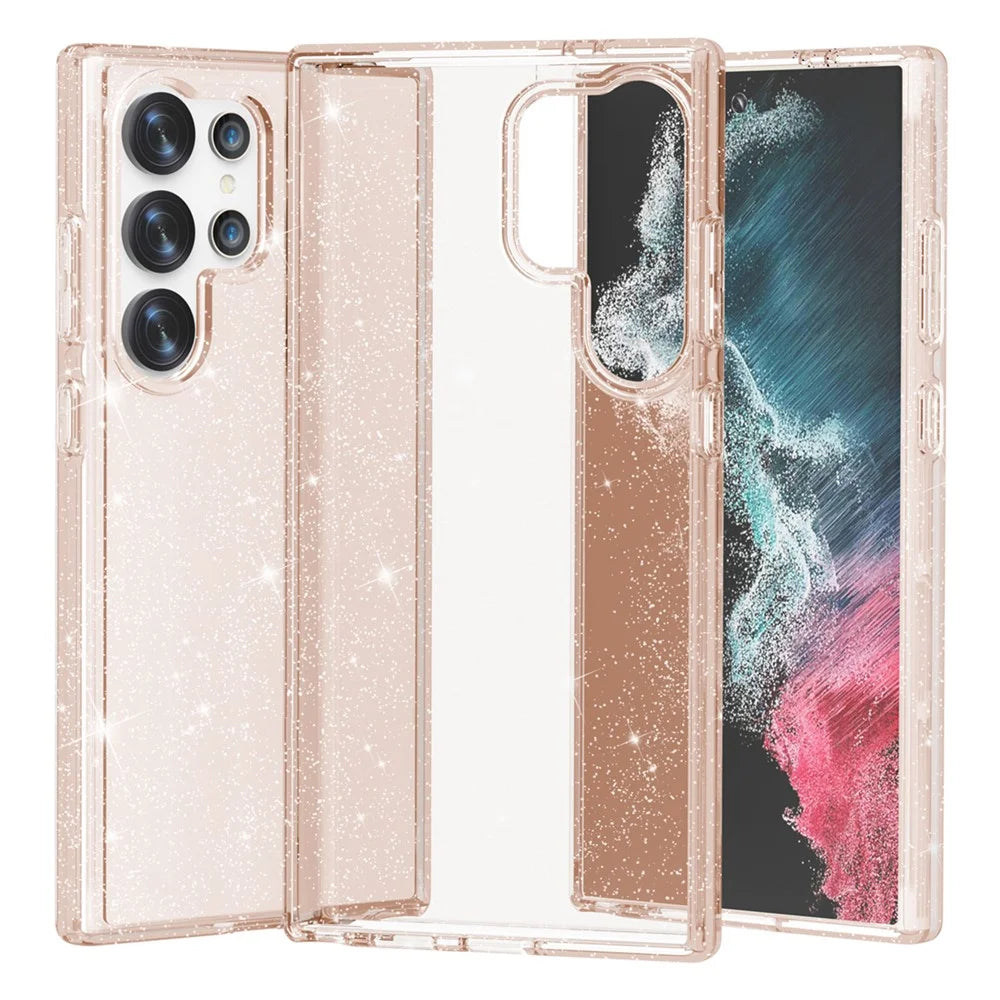 For Samsung Galaxy S24 Ultra Case Anti-scratch Glitter Phone Cover - Gold - 1