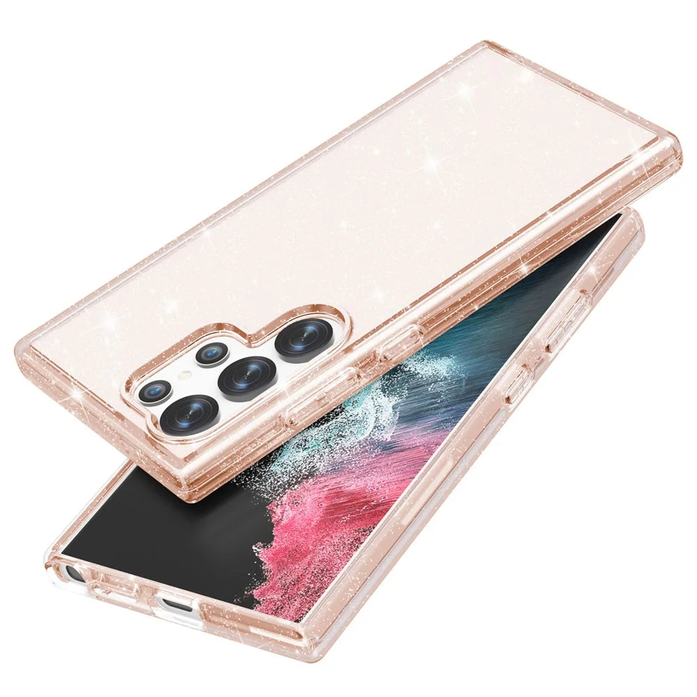 For Samsung Galaxy S24 Ultra Case Anti-scratch Glitter Phone Cover - Gold - 5