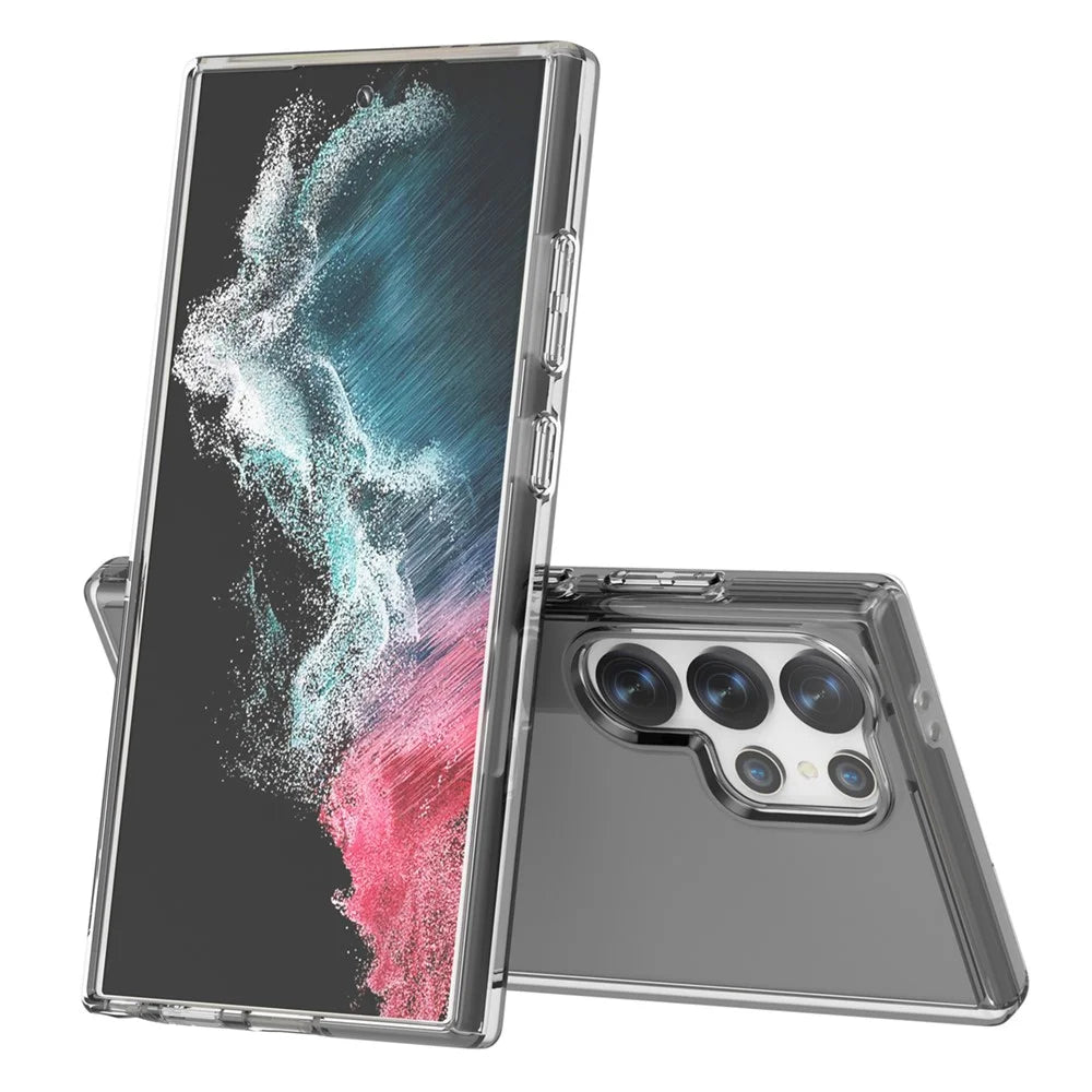 For Samsung Galaxy S24 Ultra Clear Case PC+TPU Anti-scratch Phone Cover - Transparent Black - 3
