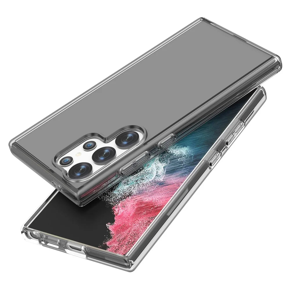 For Samsung Galaxy S24 Ultra Clear Case PC+TPU Anti-scratch Phone Cover - Transparent Black - 5