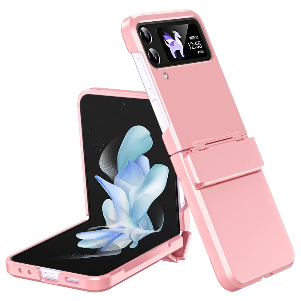 For Samsung Galaxy Z Flip3 5G / Z Flip4 5G Case Hinge Protection Hard PC Folding Phone Cover - Pink - 1